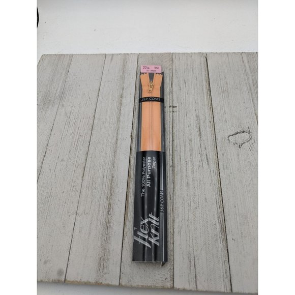 Vintage J&P Coats Flex Knit Zipper 22" Apricot 207 Orange - Picture 1 of 4